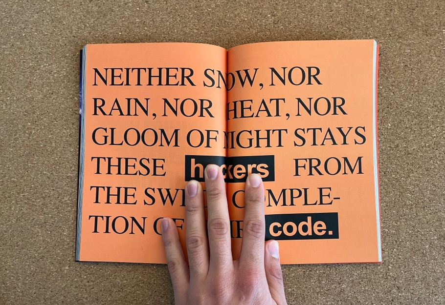 A person spreading a book