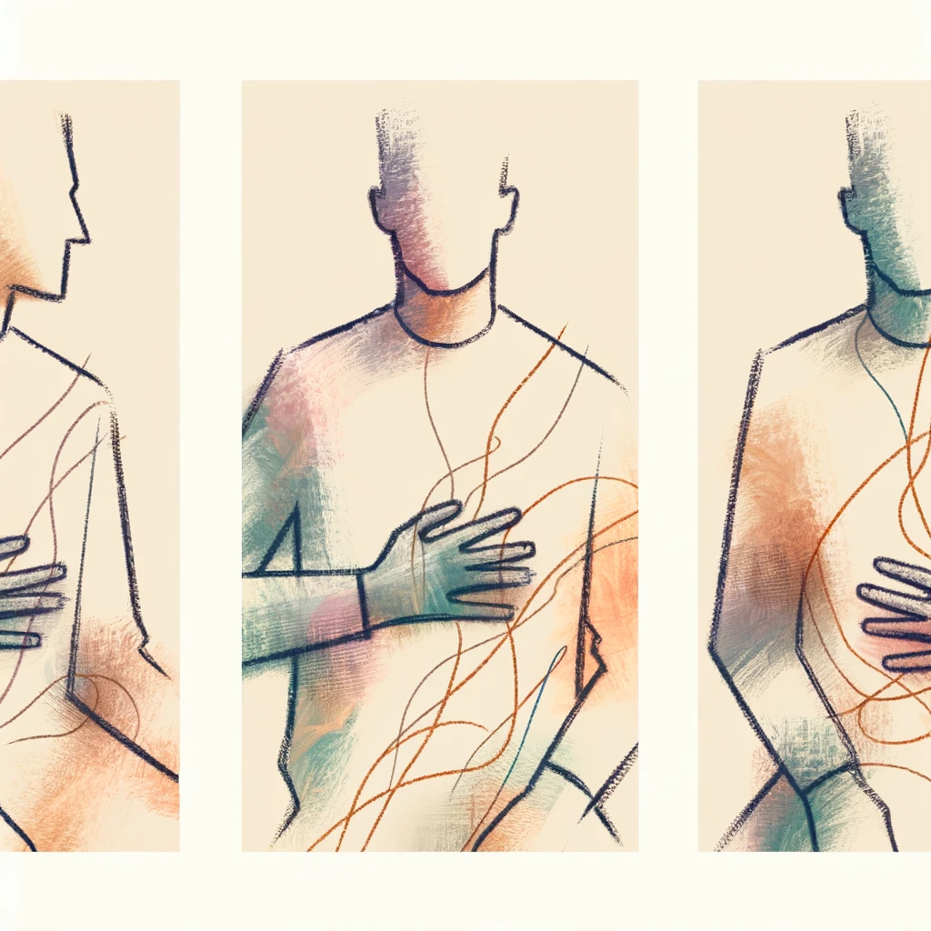 A person holding its chest