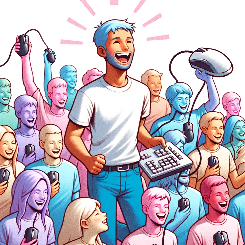 A person celebrating