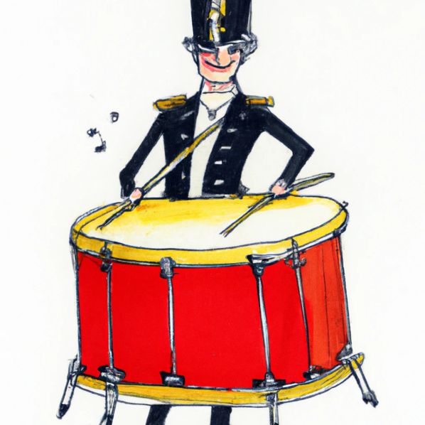 A picture containing music, yellow, pulling, drum Description automatically generated